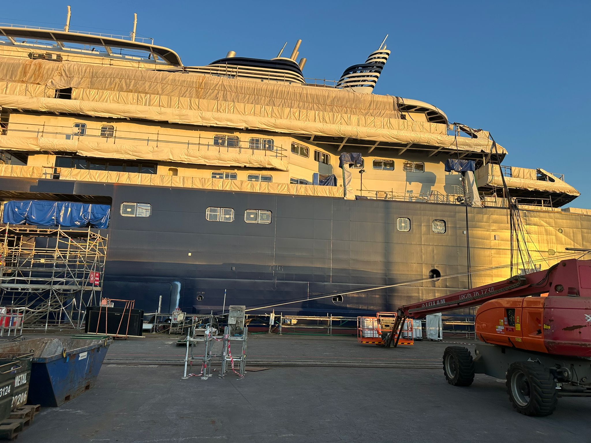 Ship in drydock